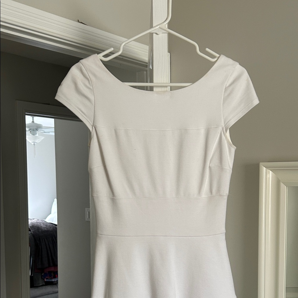 Elegant White Cap Sleeve Dress